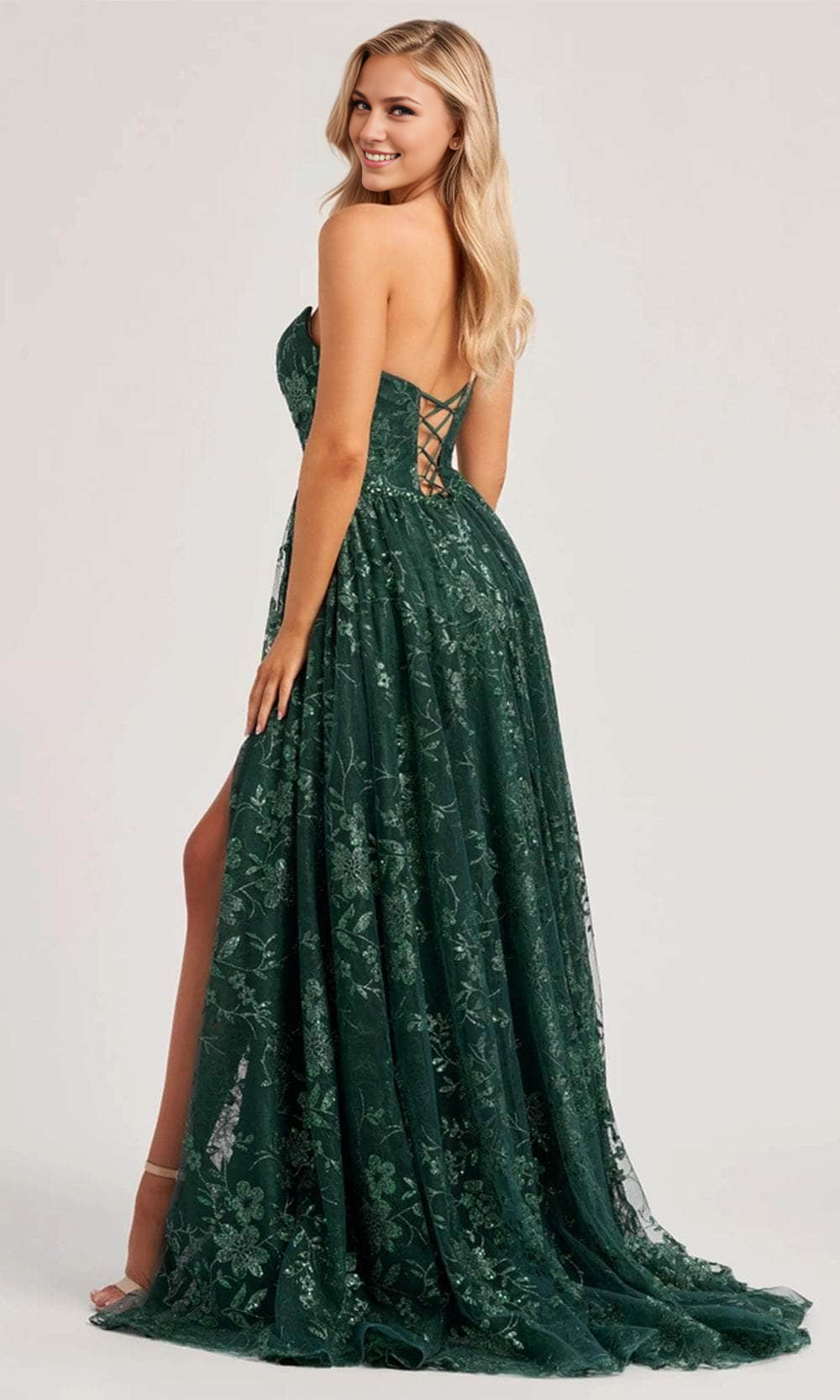 Prom Dresses Shops Strapless Gown A-Line Gown Floor Length Sleeveless Backless Prom Clothing Formal Women's Dresse